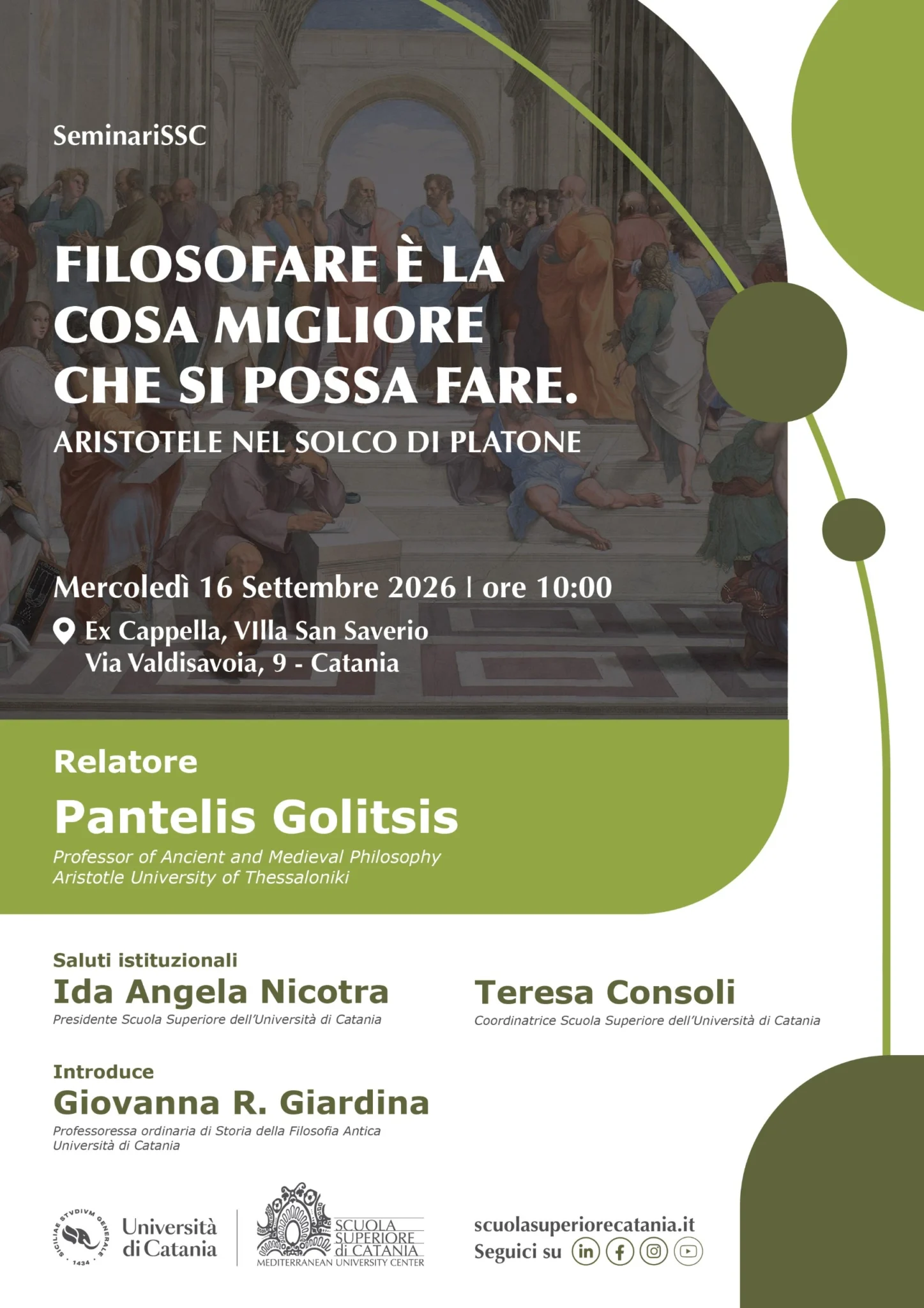 Seminario - Filosofare è la cosa migliore che si possa fare.